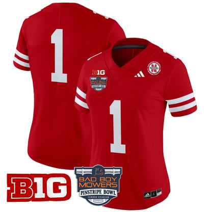 Women's NEB 2025 Pinstripe Bowl Patch Vapor Limited Jersey - All Stitched