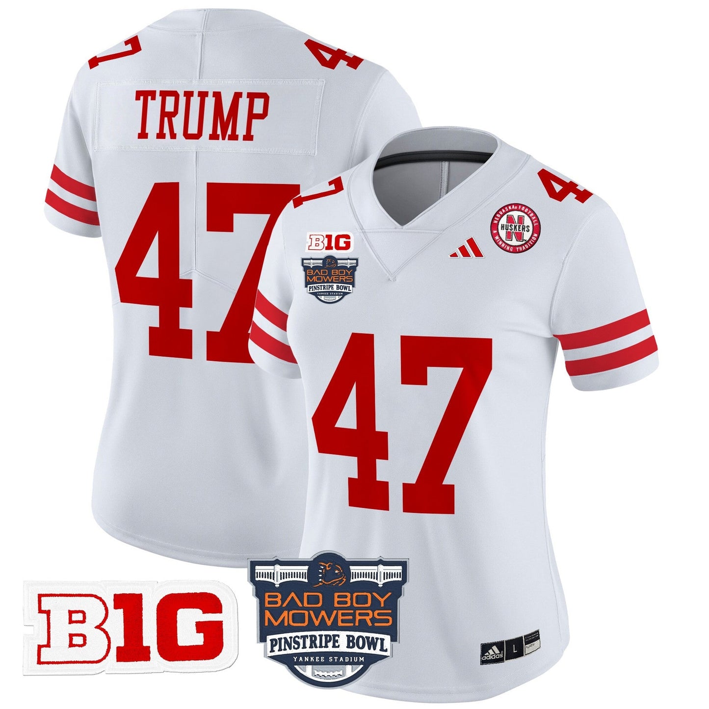 Women's NEB 2025 Pinstripe Bowl Patch Vapor Limited Jersey - All Stitched