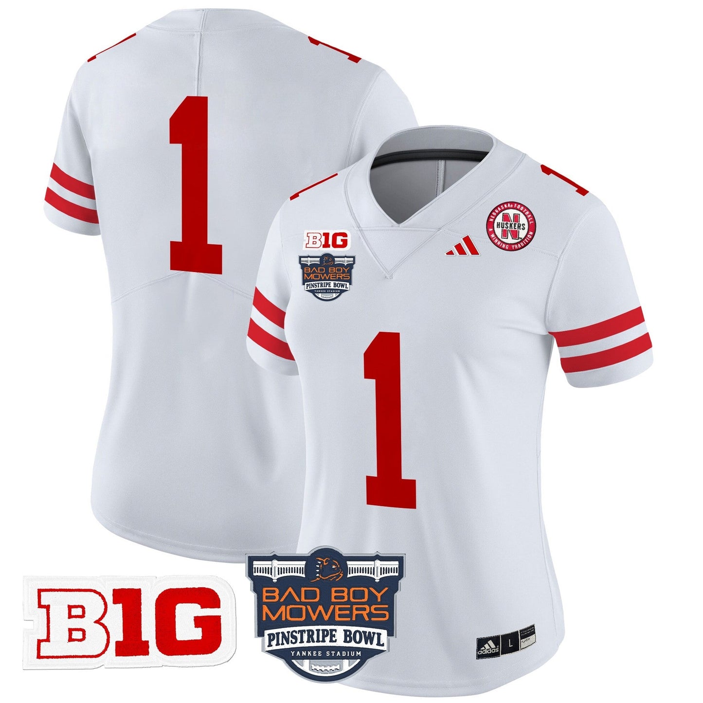 Women's NEB 2025 Pinstripe Bowl Patch Vapor Limited Jersey - All Stitched