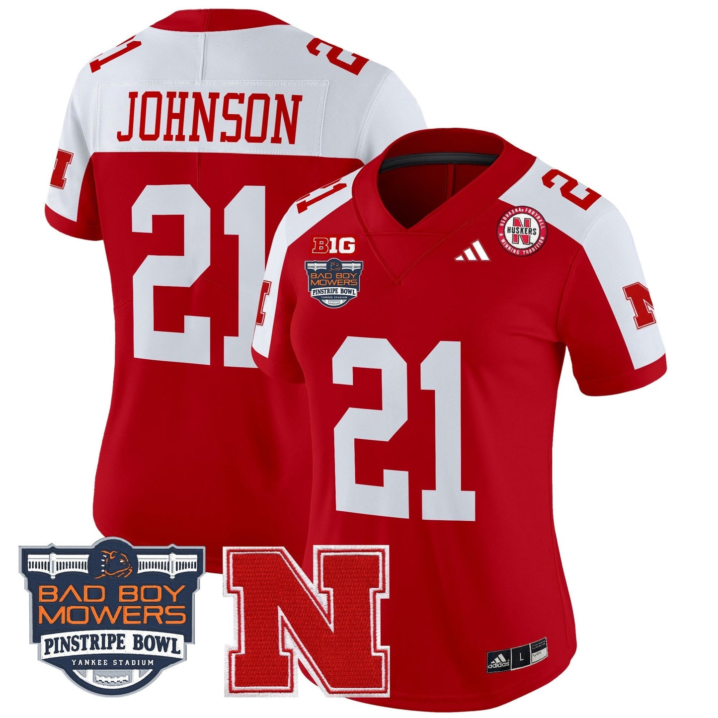 Women's NEB 2025 Pinstripe Bowl Patch Vapor Limited Jersey - All Stitched