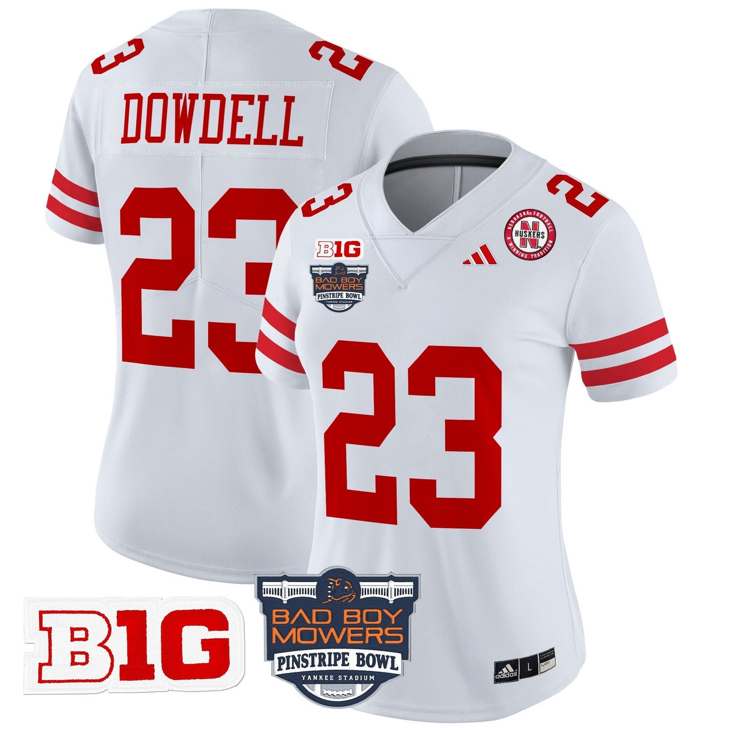 Women's NEB 2025 Pinstripe Bowl Patch Vapor Limited Jersey - All Stitched