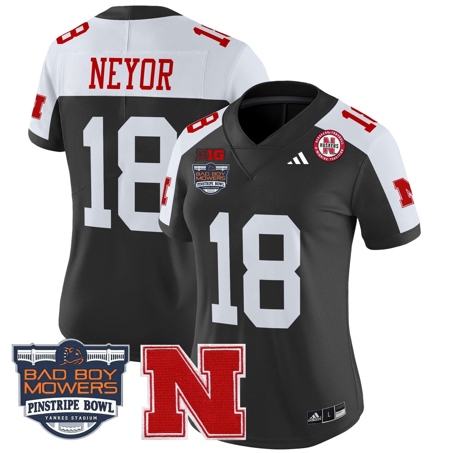 Women's NEB 2025 Pinstripe Bowl Patch Vapor Limited Jersey - All Stitched