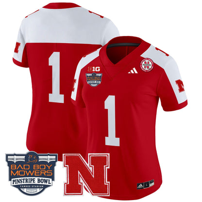 Women's NEB 2025 Pinstripe Bowl Patch Vapor Limited Jersey - All Stitched