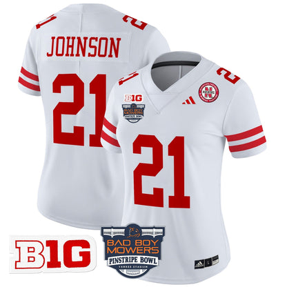 Women's NEB 2025 Pinstripe Bowl Patch Vapor Limited Jersey - All Stitched