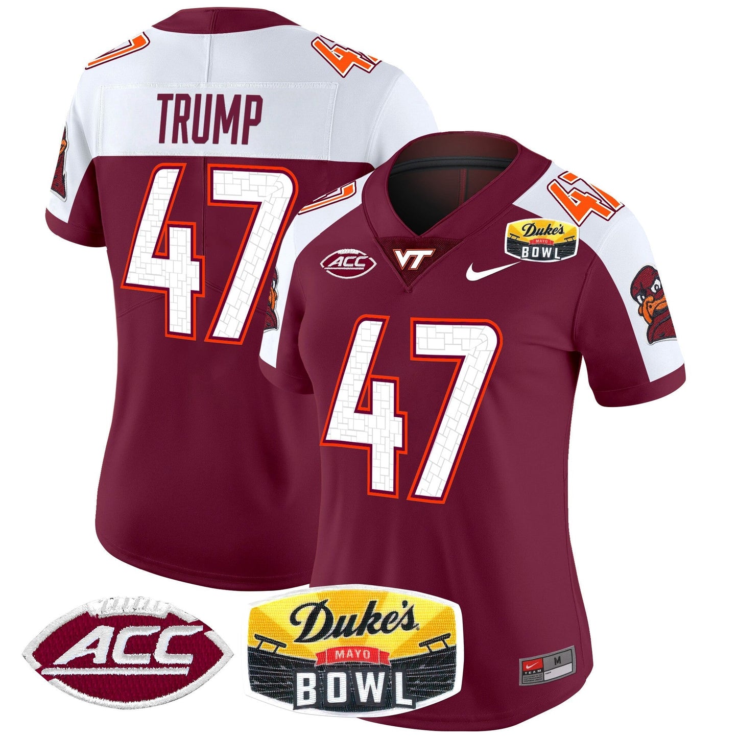 Women's Virginia Tech Hokies 2025 Duke's Mayo Bowl Patch Vapor Limited Jersey - All Stitched