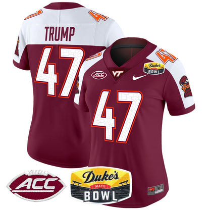 Women's Virginia Tech Hokies 2025 Duke's Mayo Bowl Patch Vapor Limited Jersey - All Stitched