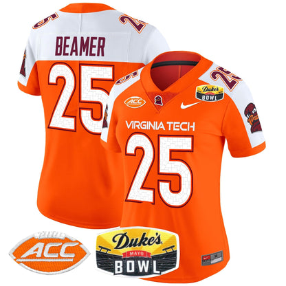 Women's Virginia Tech Hokies 2025 Duke's Mayo Bowl Patch Vapor Limited Jersey - All Stitched