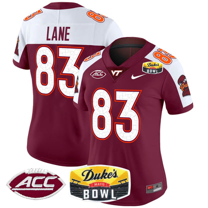 Women's Virginia Tech Hokies 2025 Duke's Mayo Bowl Patch Vapor Limited Jersey - All Stitched