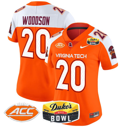 Women's Virginia Tech Hokies 2025 Duke's Mayo Bowl Patch Vapor Limited Jersey - All Stitched