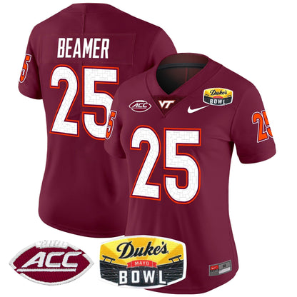 Women's Virginia Tech Hokies 2025 Duke's Mayo Bowl Patch Vapor Limited Jersey - All Stitched