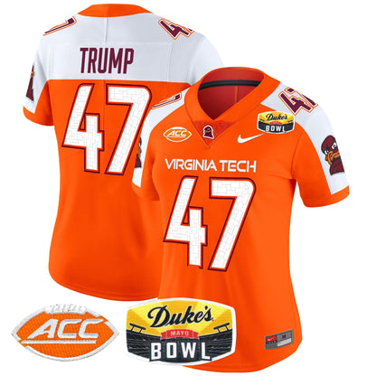 Women's Virginia Tech Hokies 2025 Duke's Mayo Bowl Patch Vapor Limited Jersey - All Stitched