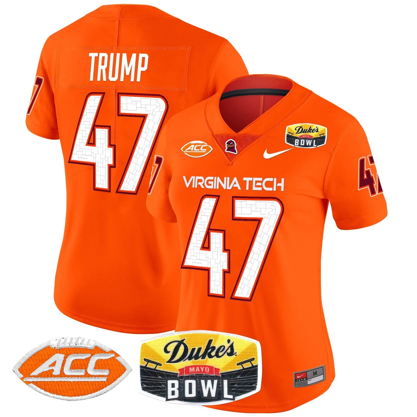 Women's Virginia Tech Hokies 2025 Duke's Mayo Bowl Patch Vapor Limited Jersey - All Stitched