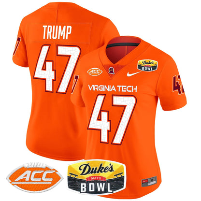 Women's Virginia Tech Hokies 2025 Duke's Mayo Bowl Patch Vapor Limited Jersey - All Stitched