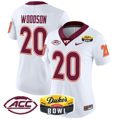 Women's Virginia Tech Hokies 2025 Duke's Mayo Bowl Patch Vapor Limited Jersey - All Stitched