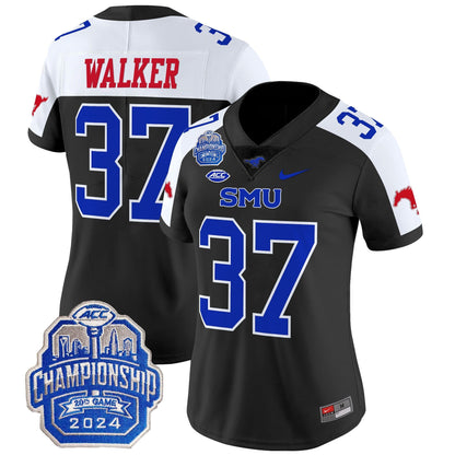 Women's SMU Mustangs 2024 ACC Championship Patch Vapor Limited Jersey - All Stitched