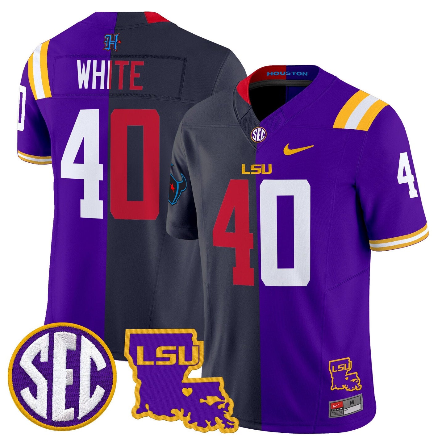 LSU Tiger Split Vapor Limited Jersey - All Stitched