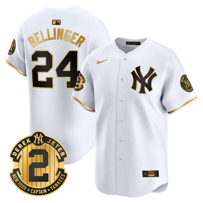 Men's Yankees Derek Jeter Patch Vapor Premier Limited Jersey - All Stitched