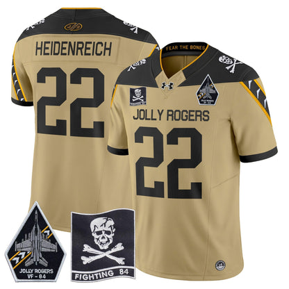 Navy Midshipmen 2024 Jolly Rogers VF-84 Patch Vapor Limited Jersey - All Stitched