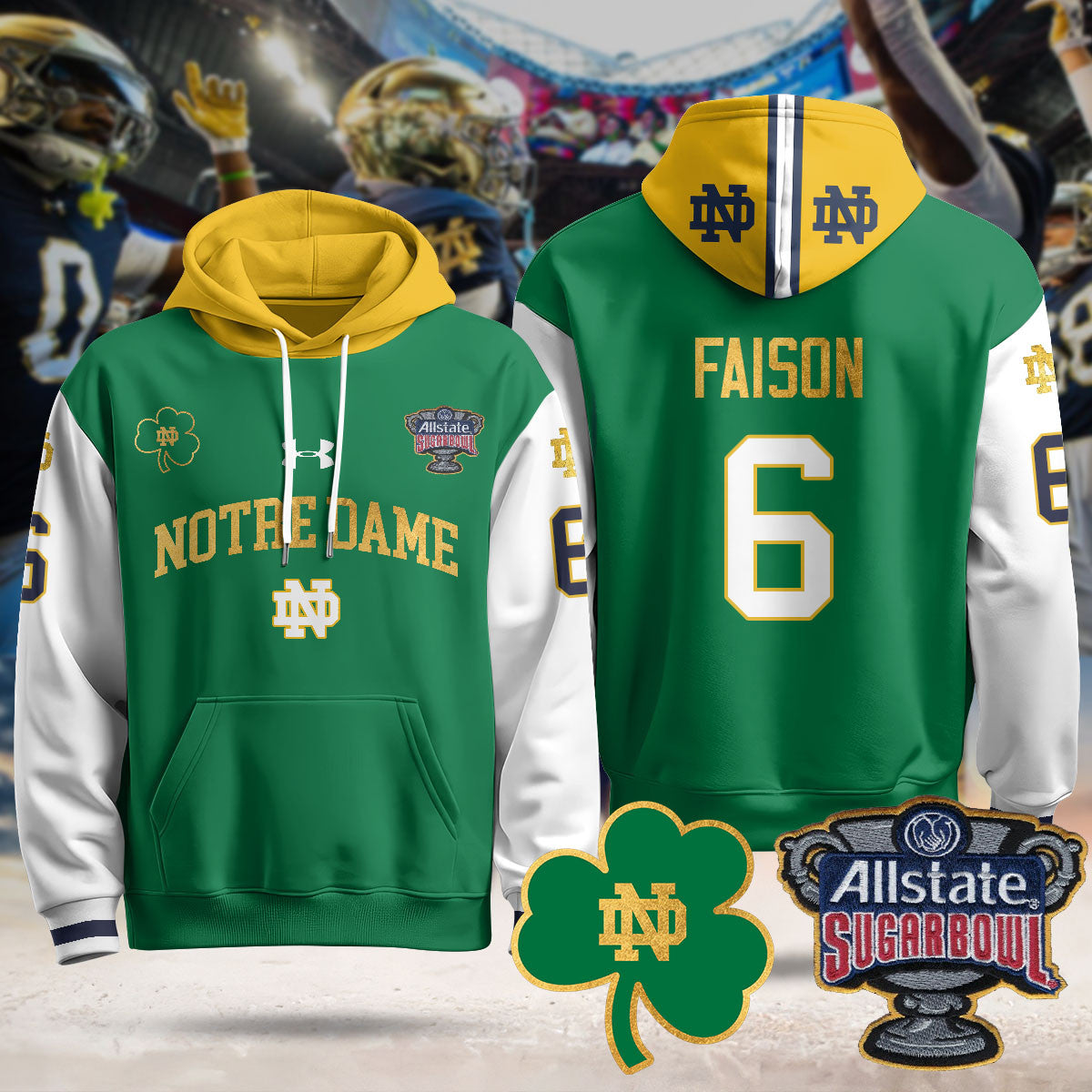 ND Allstate Sugar Bowl Hoodie - All Stitched