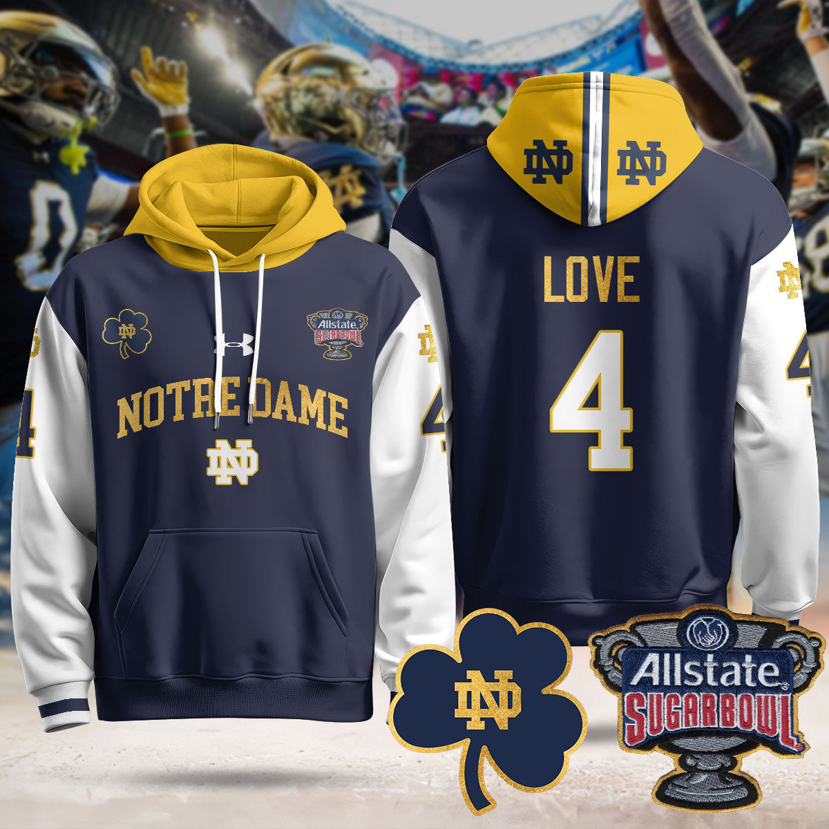 ND Allstate Sugar Bowl Hoodie - All Stitched