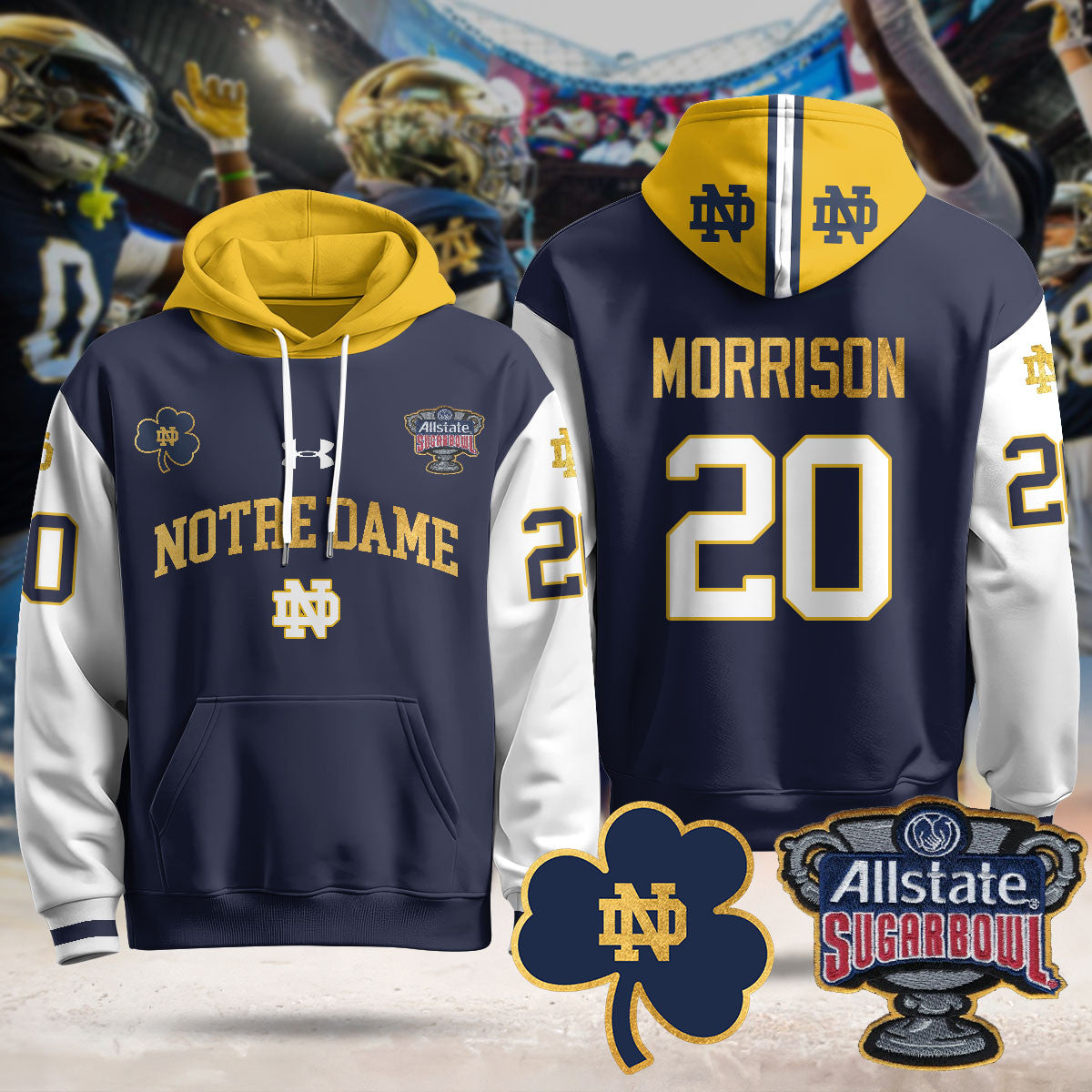 ND Allstate Sugar Bowl Hoodie - All Stitched