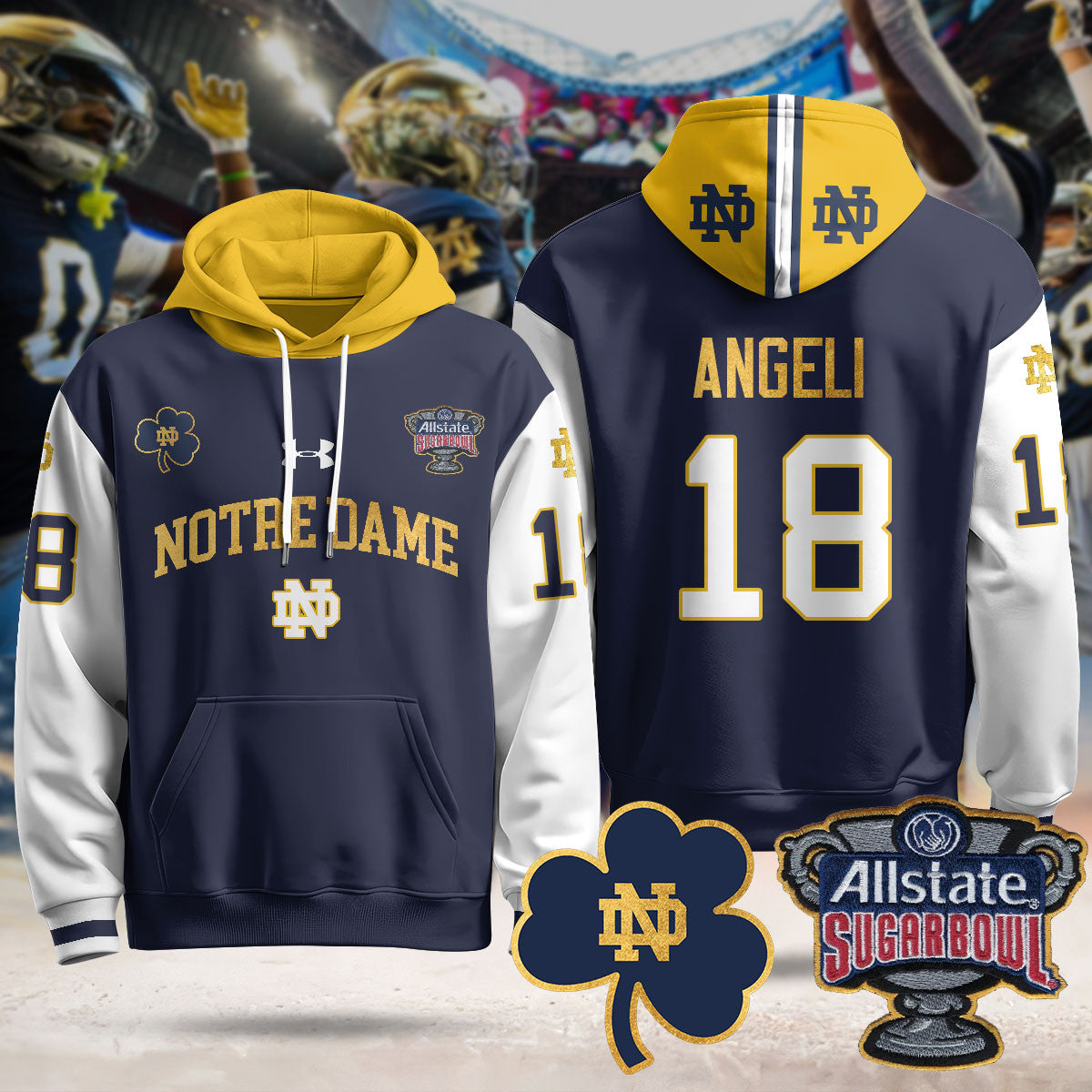 ND Allstate Sugar Bowl Hoodie - All Stitched