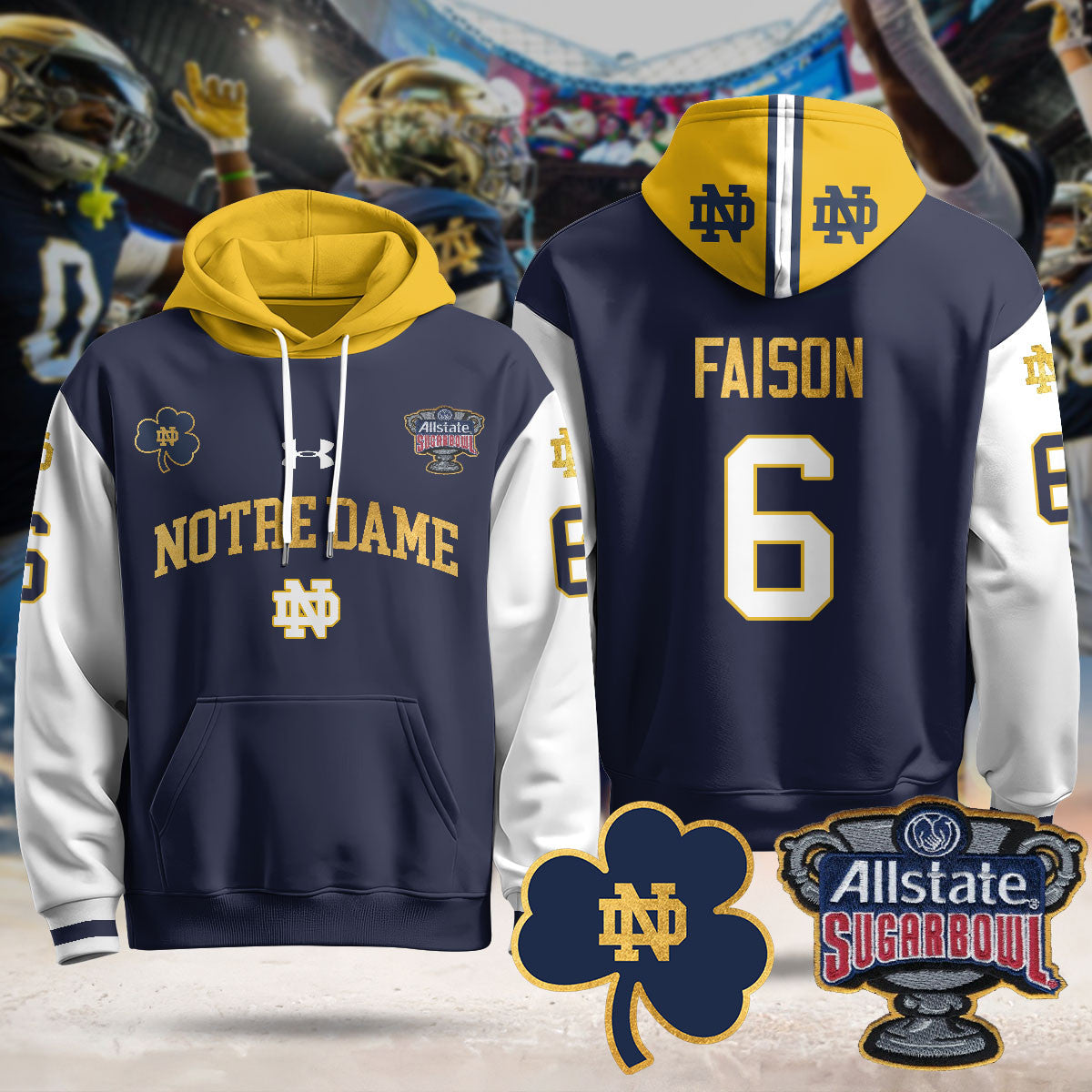ND Allstate Sugar Bowl Hoodie - All Stitched