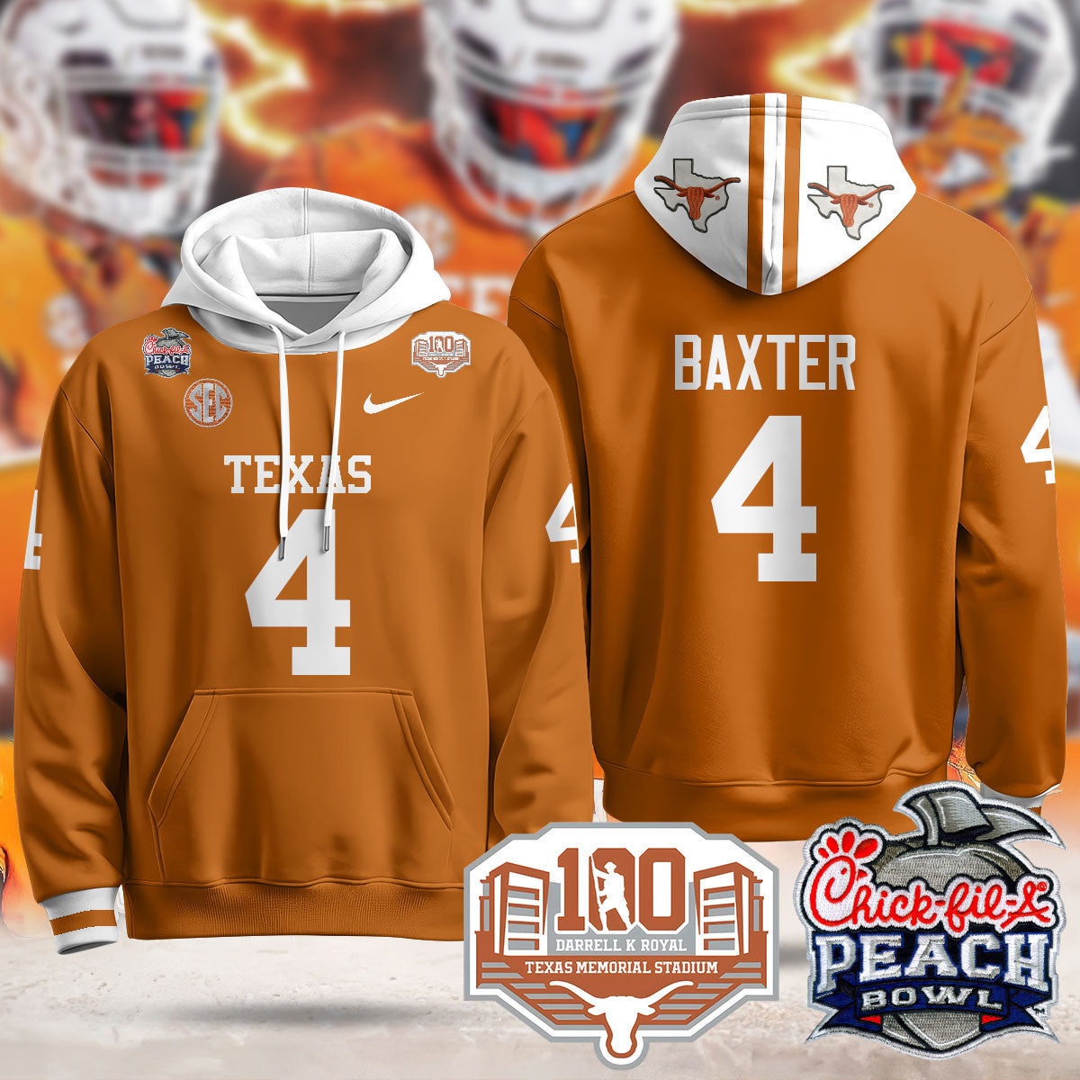 TEX 2024 Chick-fil-A Peach Bowl Hoodie - All Stitched