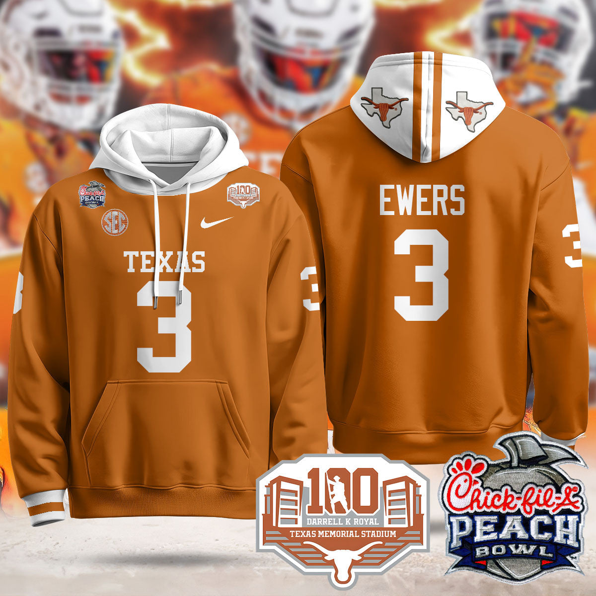TEX 2024 Chick-fil-A Peach Bowl Hoodie - All Stitched
