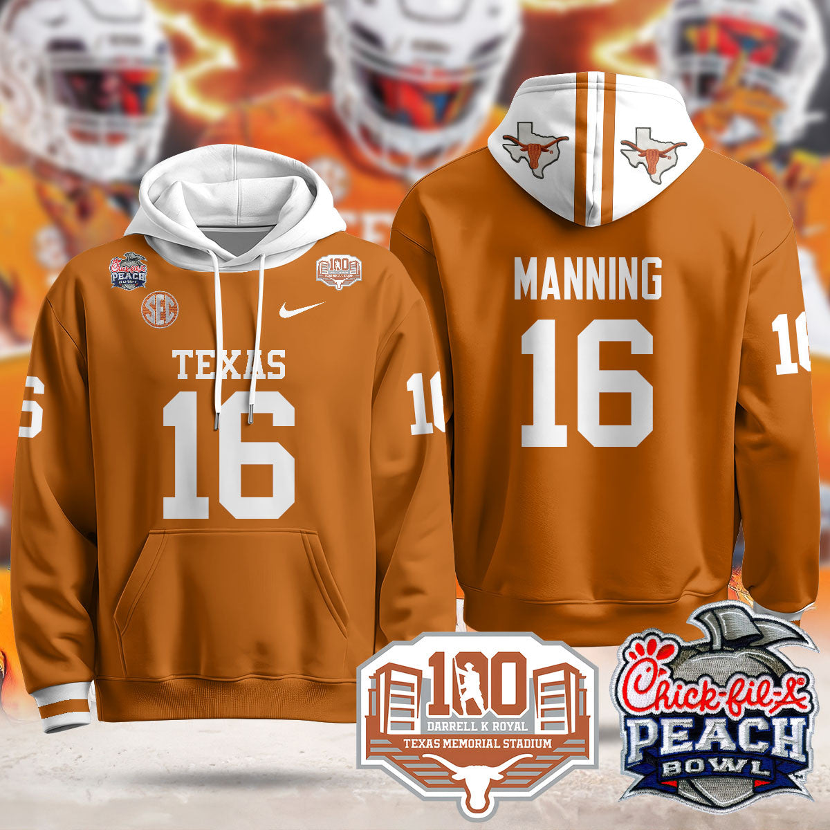 TEX 2024 Chick-fil-A Peach Bowl Hoodie - All Stitched