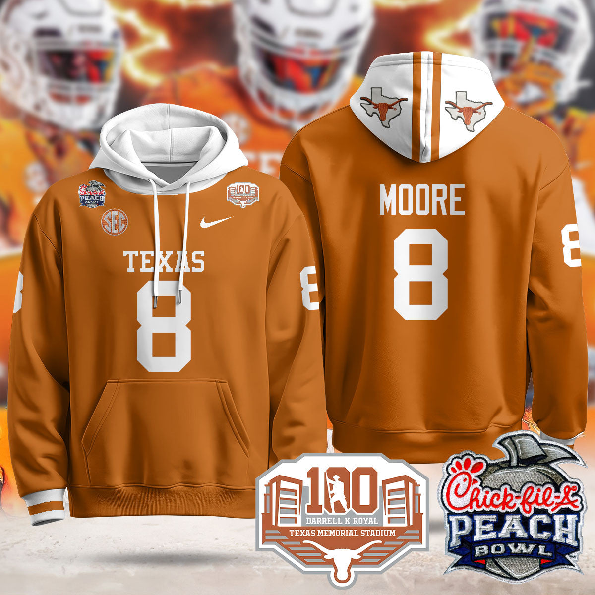 TEX 2024 Chick-fil-A Peach Bowl Hoodie - All Stitched