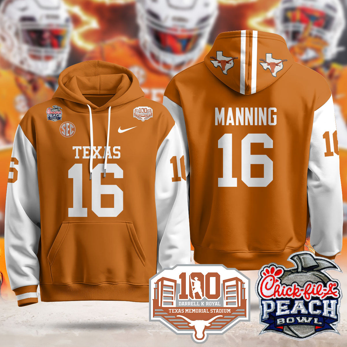 TEX 2024 Chick-fil-A Peach Bowl Hoodie - All Stitched