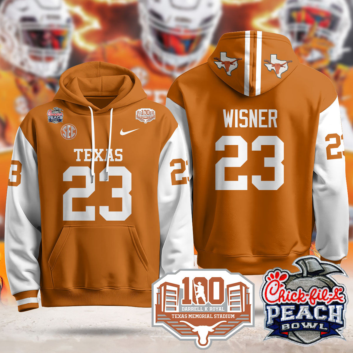 TEX 2024 Chick-fil-A Peach Bowl Hoodie - All Stitched