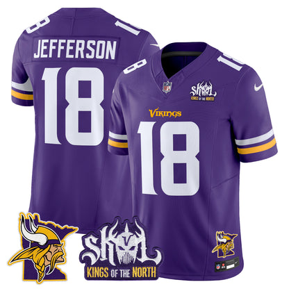 Men's Minnesota Vikings Kings Of The North Patch Vapor Limited Jersey V3 - All Stitched