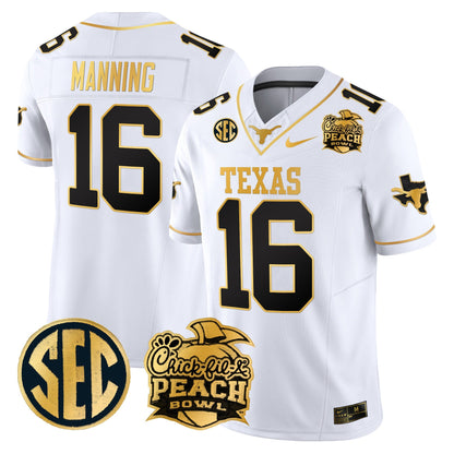 TEX Peach Bowl Patch Gold Vapor Limited Jersey - All Stitched