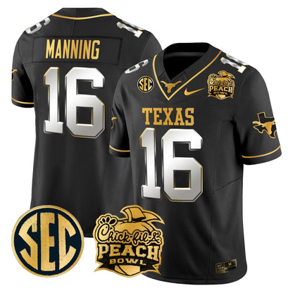 TEX Peach Bowl Patch Gold Vapor Limited Jersey - All Stitched