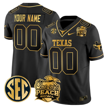 TEX Peach Bowl Patch Gold Vapor Limited Custom Jersey - All Stitched