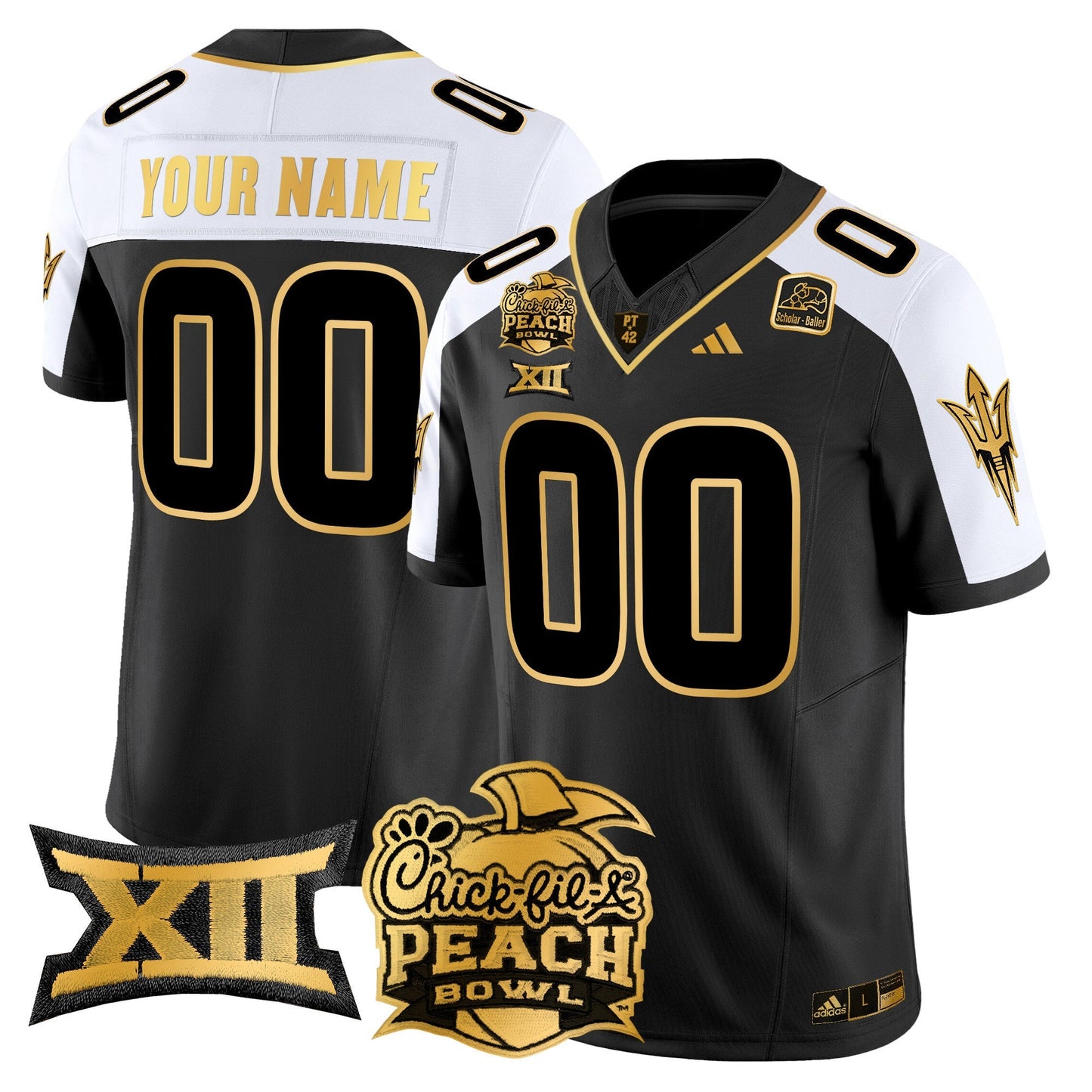 ASU 2025 Peach Bowl Gold Vapor Limited Custom Jersey - All Stitched