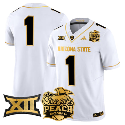 ASU 2025 Peach Bowl Gold Vapor Limited Jersey V2 - All Stitched
