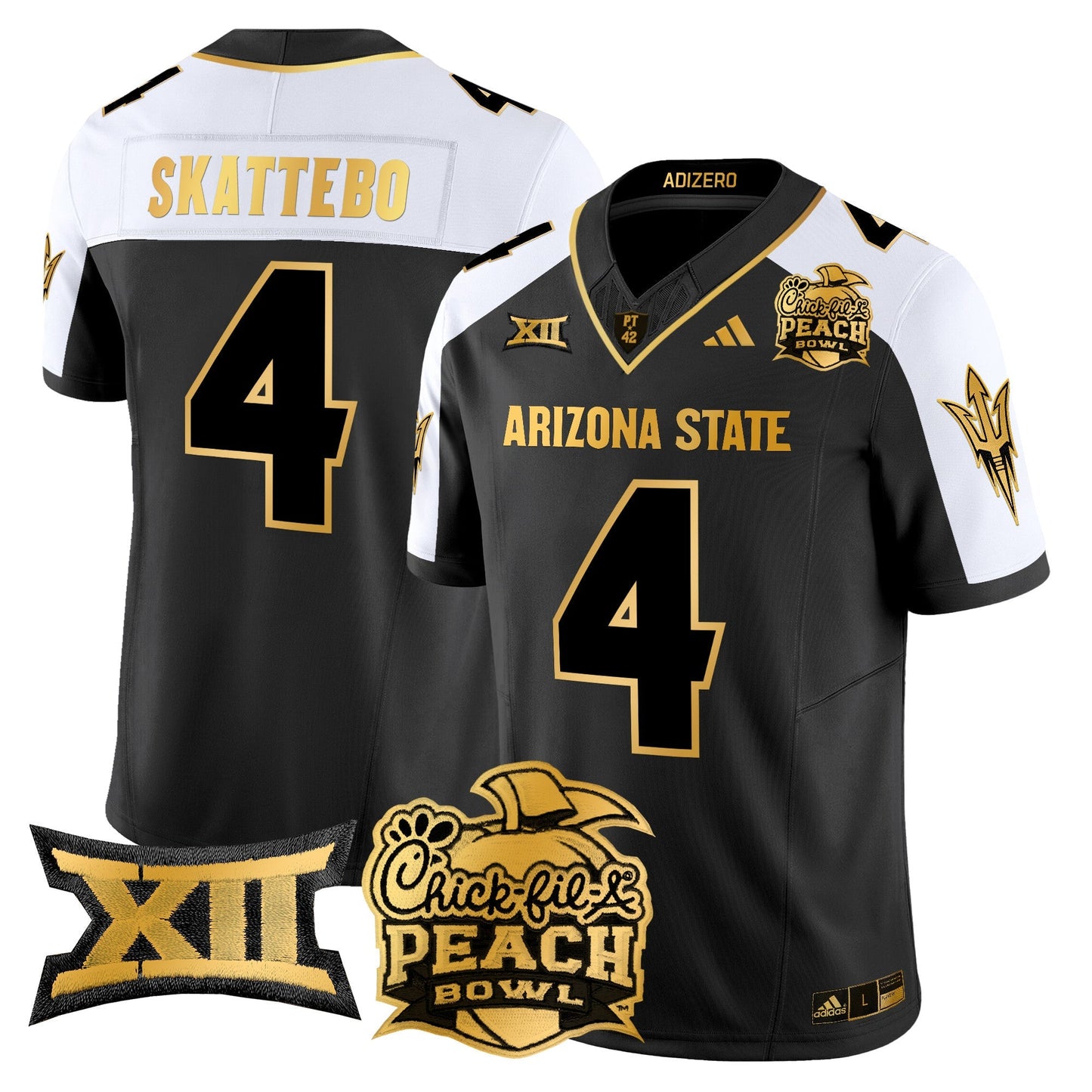 ASU 2025 Peach Bowl Gold Vapor Limited Jersey V2 - All Stitched