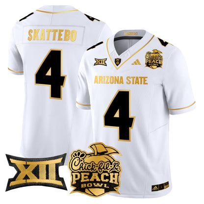ASU 2025 Peach Bowl Gold Vapor Limited Jersey V2 - All Stitched