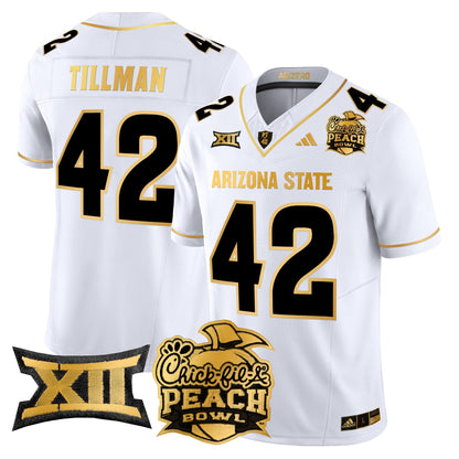 ASU 2025 Peach Bowl Gold Vapor Limited Jersey V2 - All Stitched