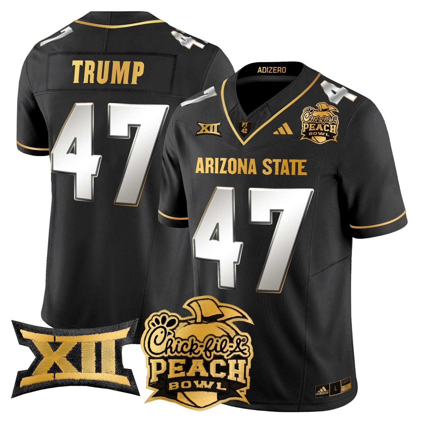 ASU 2025 Peach Bowl Gold Vapor Limited Jersey V2 - All Stitched