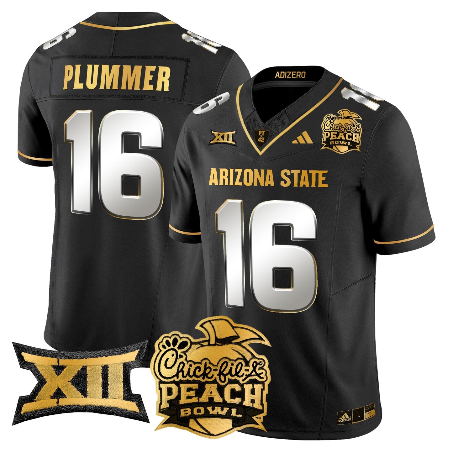 ASU 2025 Peach Bowl Gold Vapor Limited Jersey V2 - All Stitched