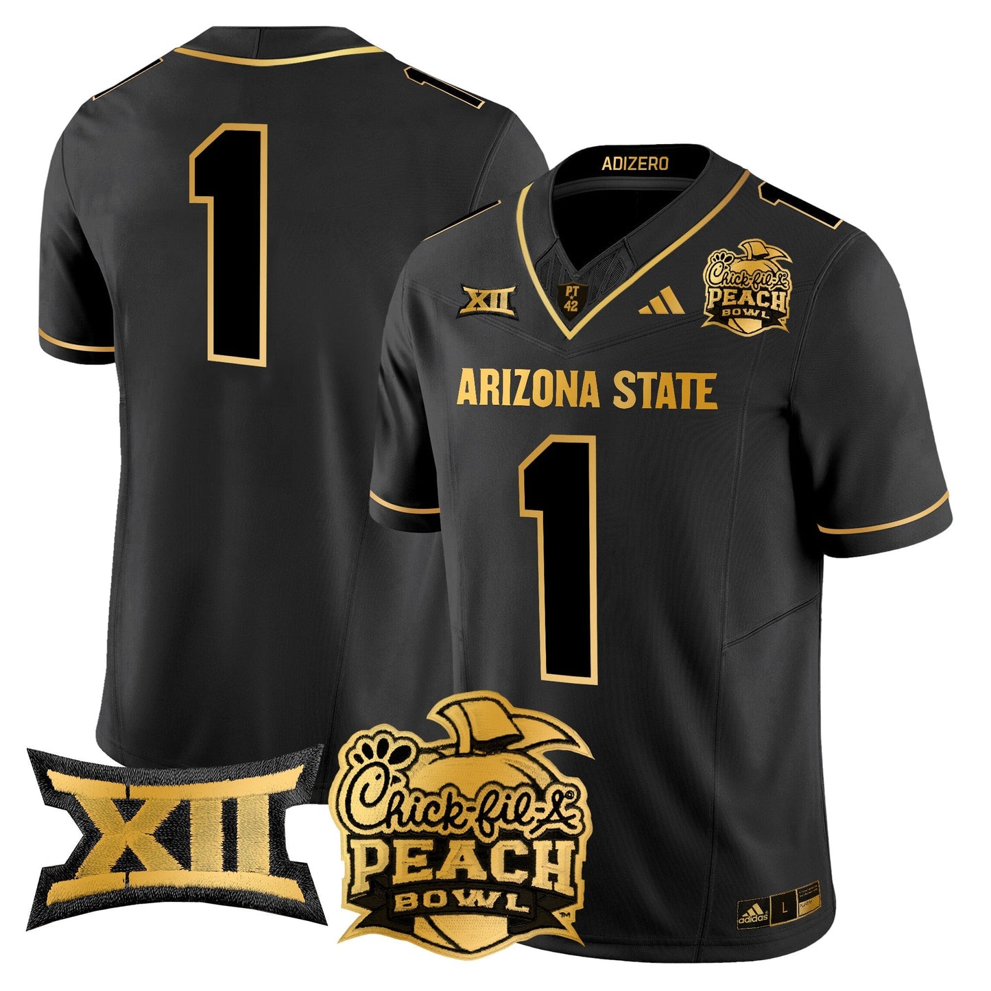 ASU 2025 Peach Bowl Gold Vapor Limited Jersey V2 - All Stitched
