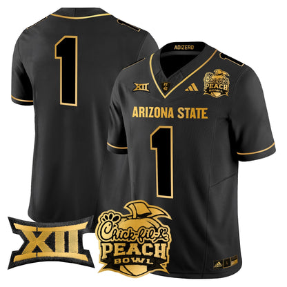 ASU 2025 Peach Bowl Gold Vapor Limited Jersey V2 - All Stitched