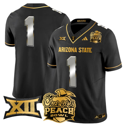 ASU 2025 Peach Bowl Gold Vapor Limited Jersey V2 - All Stitched
