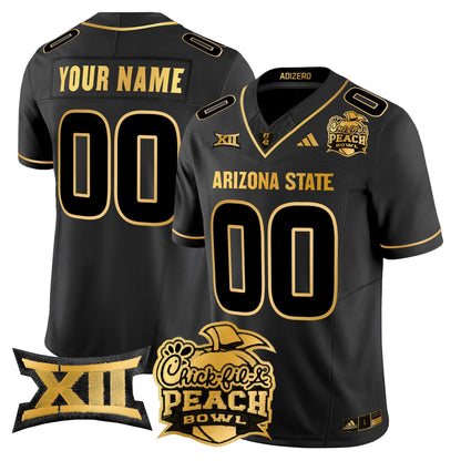 ASU 2025 Peach Bowl Gold Vapor Limited Custom Jersey V2 - All Stitched