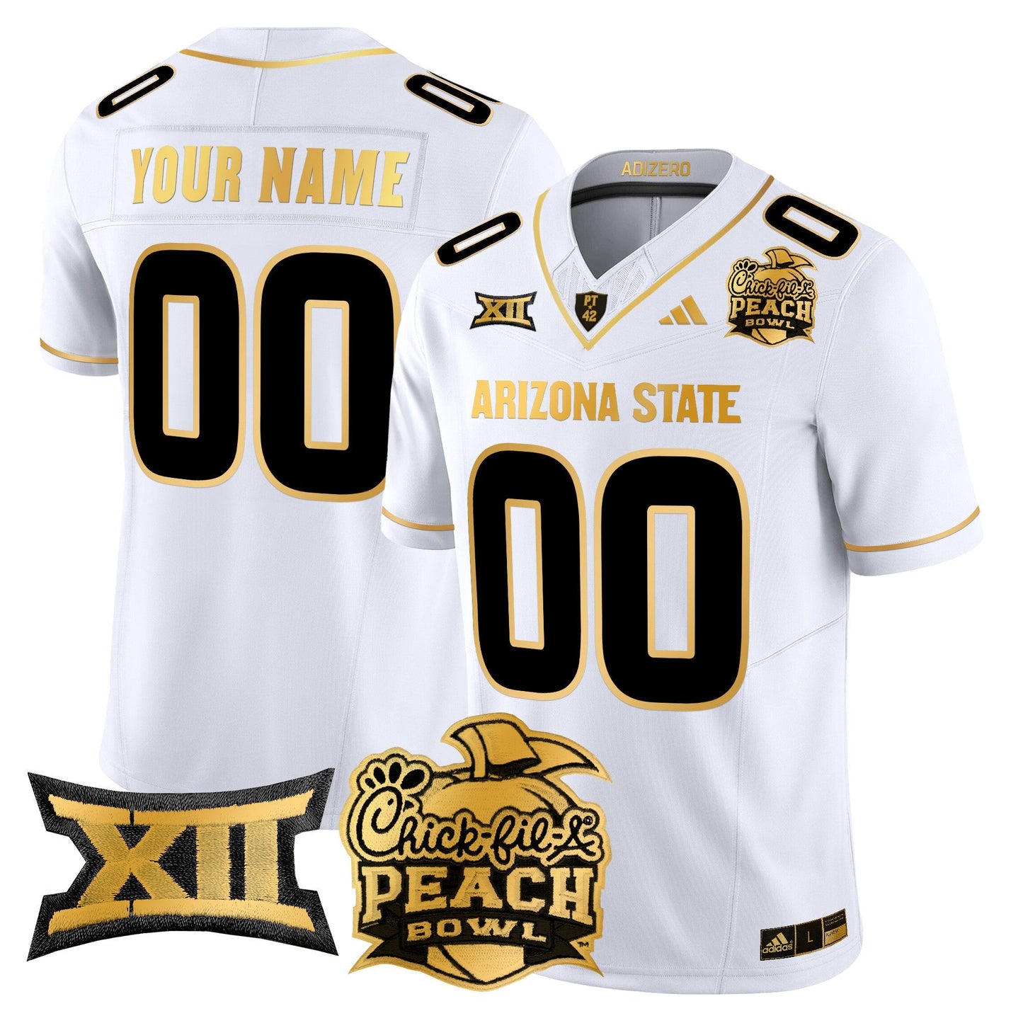 ASU 2025 Peach Bowl Gold Vapor Limited Custom Jersey V2 - All Stitched