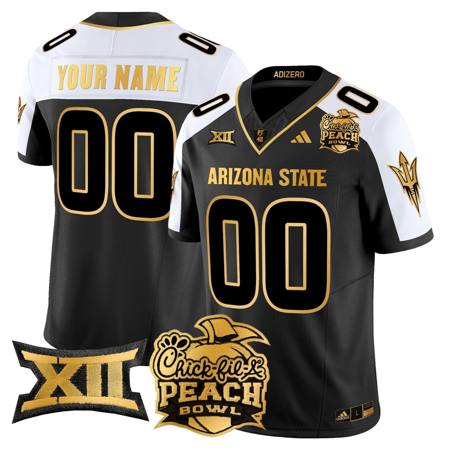 ASU 2025 Peach Bowl Gold Vapor Limited Custom Jersey V2 - All Stitched